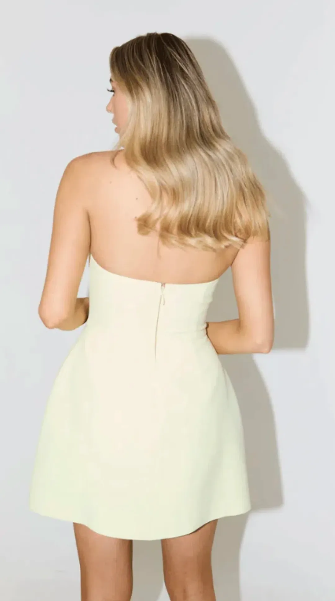 Odd Muse Ultimate Muse Structured Mini Dress Lime Cream for rent on The Volte - main image