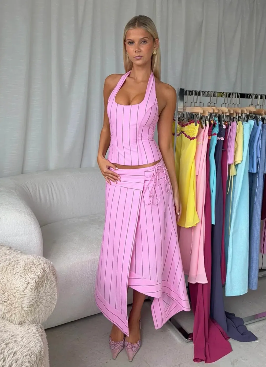 I am Delilah SABRINA corset + wrap skirt in SANGRIA 8 for rent on The Volte - main image