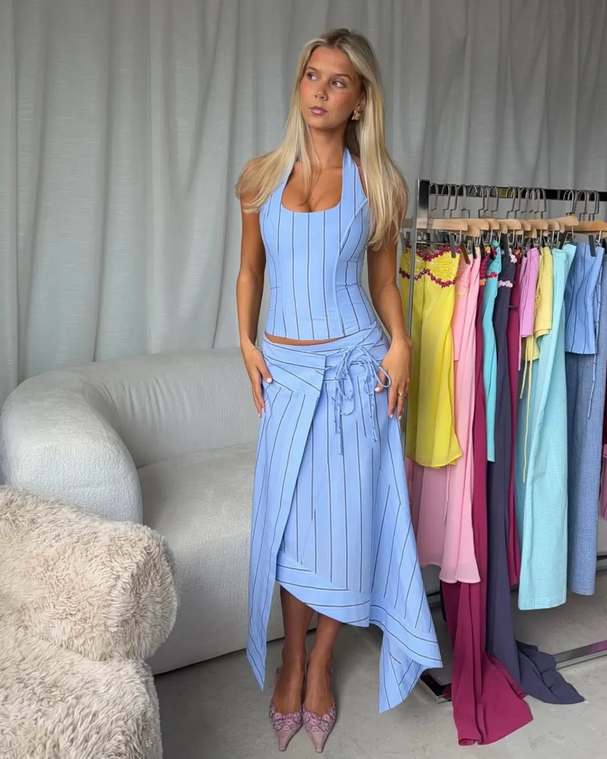 I am Delilah SABRINA corset + wrap skirt in bluebell 8 for rent on The Volte - main image