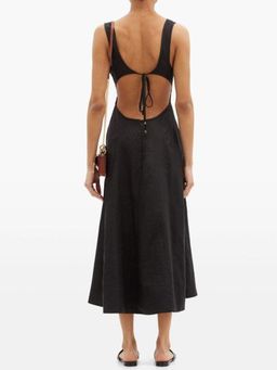 Zimmermann Lulu Open Back Midi Dress Noir Black Size 6 for rent on The Volte - image 2
