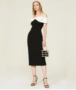 Rebecca Vallance Hepburn Midi Black/White Size 6 for rent on The Volte - image 7