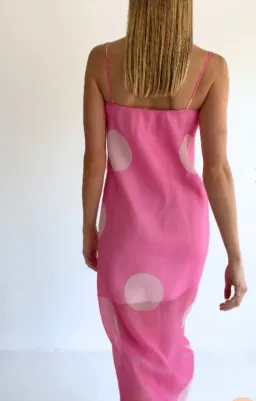 By Nicola Mila Maxi Dress in Pink Polka for rent on The Volte - image 3
