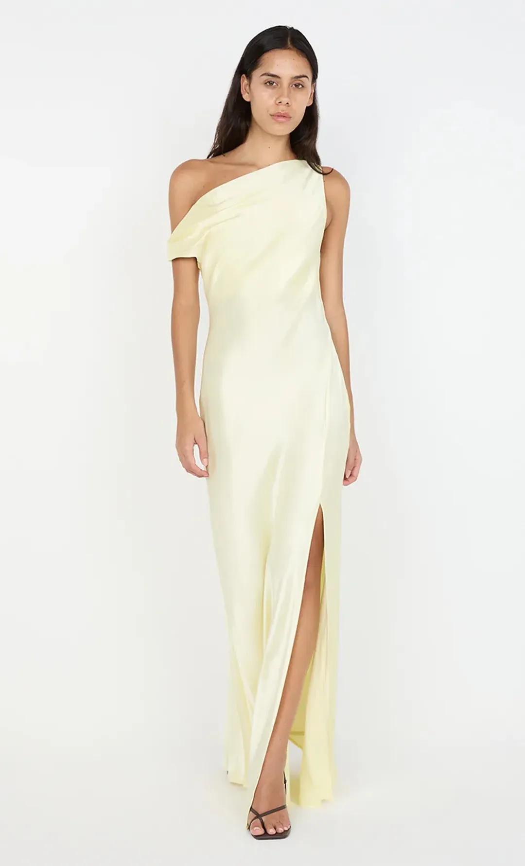 Sol Asym Dress in Ice Yellow for rent on The Volte - main image