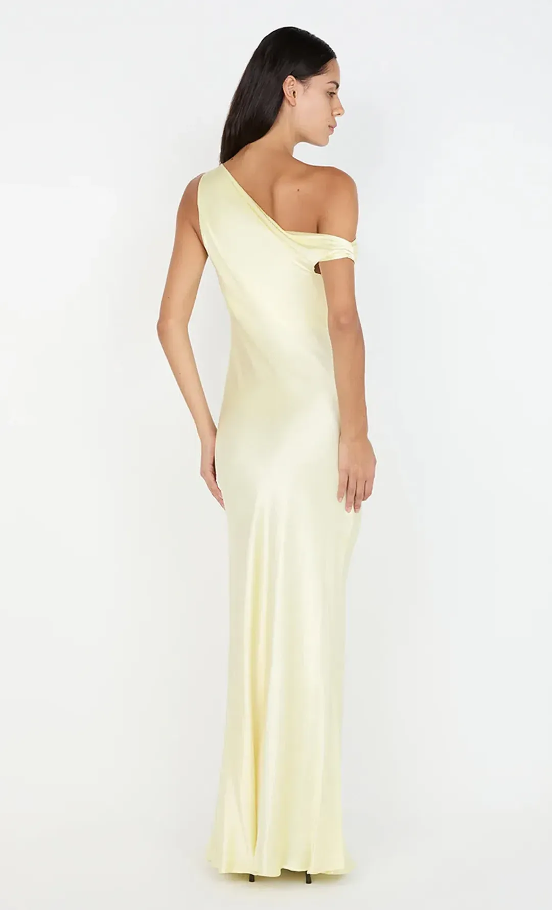 Sol Asym Dress in Ice Yellow for rent on The Volte - main image