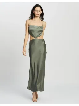 Bec & Bridge Alegra Midi Dress Green Size AU 6 for rent on The Volte - image 1