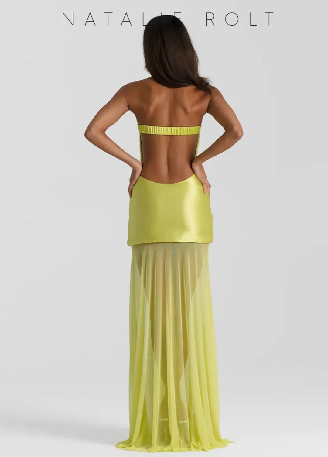 Julietta Dress - Chartreuse for rent on The Volte - main image