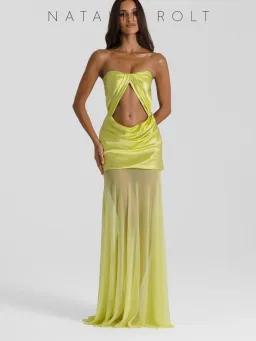 Julietta Dress - Chartreuse for rent on The Volte - image 2