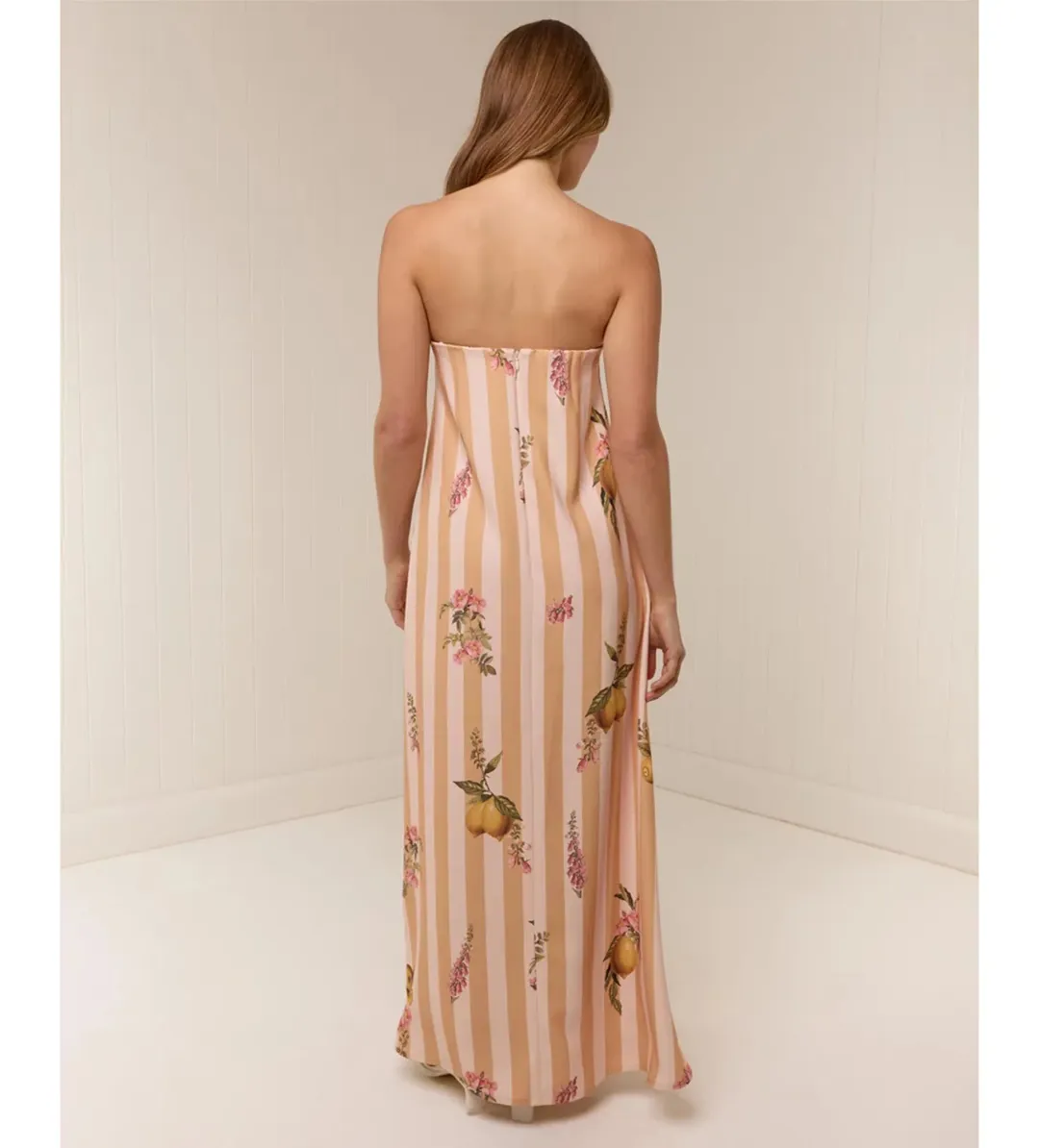 Palm Noosa Alessia Maxi Dress in Citrus Stripe Size AU10 for rent on The Volte - main image