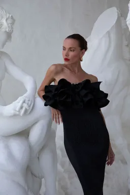 L'Idee Paris Tube Maxi Dress in Noir Black Size M / AU 10 for rent on The Volte - image 2