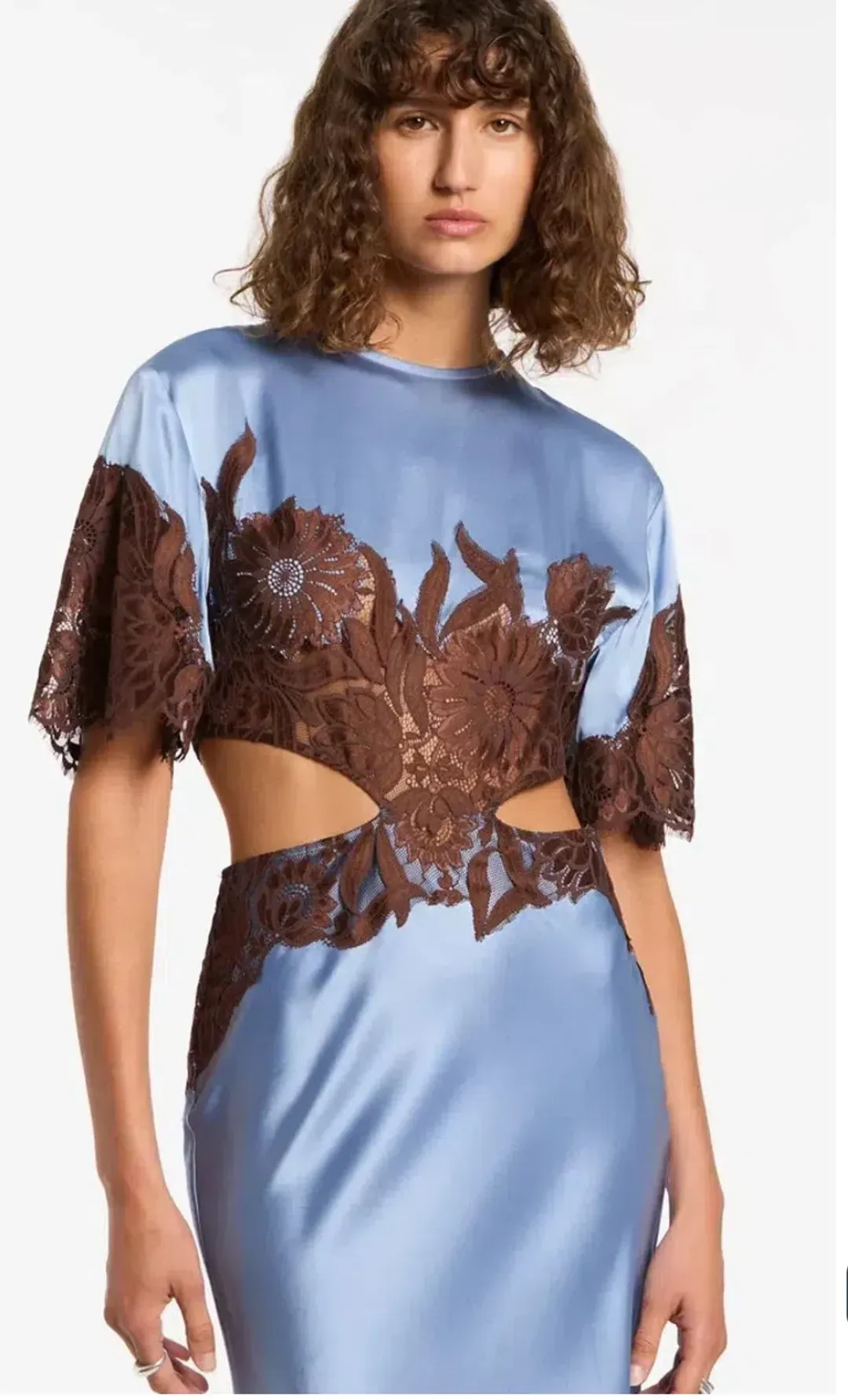 SIR THE LABEL DANSEURS LACE CUT OUT GOWN BLUE SIZE 1 for rent on The Volte - main image