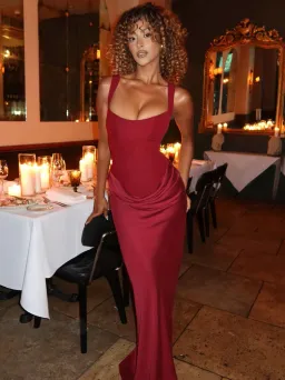 Babyboo Cornelia Maxi Dress - Burgundy 6 for rent on The Volte - image 1