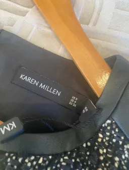 Karen Millen Tweed mini dress with faux leather detailing RRP $800 for rent on The Volte - image 5