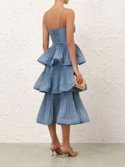 Zimmermann Pleated Tiered Midi Dress Size 2/AU 12 for rent on The Volte - image 4