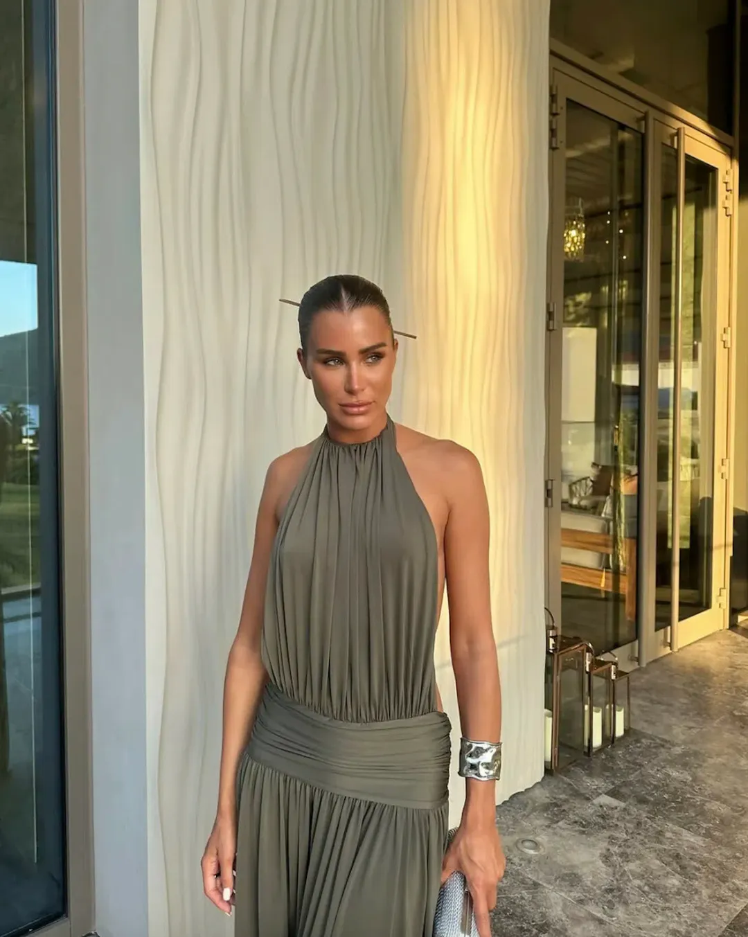 Arcina Ori Santina Dress Khaki Size XS / AU 6 for rent on The Volte - main image