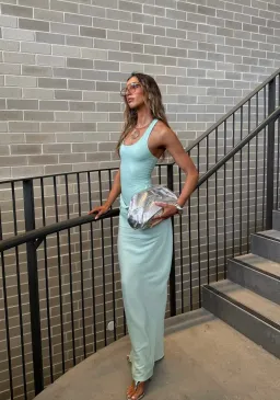 Benni Jade Maxi Dress Bleached Aqua Size 8 for rent on The Volte - image 5