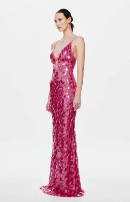 MISHA THE SAPPHIRE SEQUIN DRESS in Fuchsia Pink Size S/AU 8 for rent on The Volte - image 3