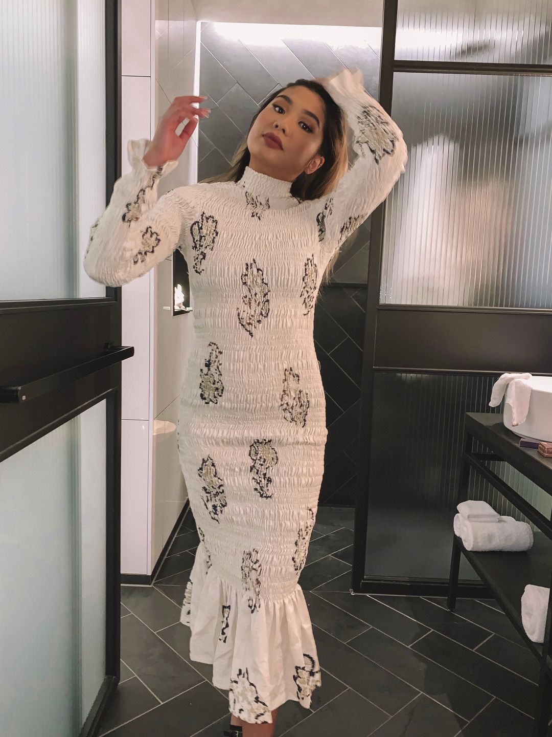 Sir The Label Aster Long Sleeve Midi Dress Print Size AU 6 for rent on The Volte - main image