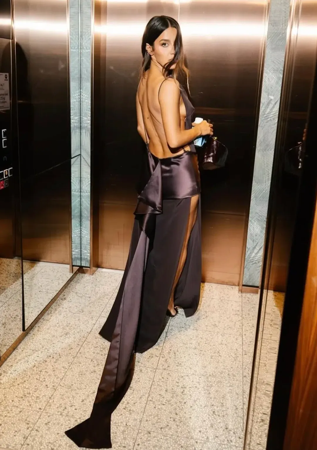 Effie Kats Ricardo Gown Chocolate Size S / AU 8 for rent on The Volte - main image