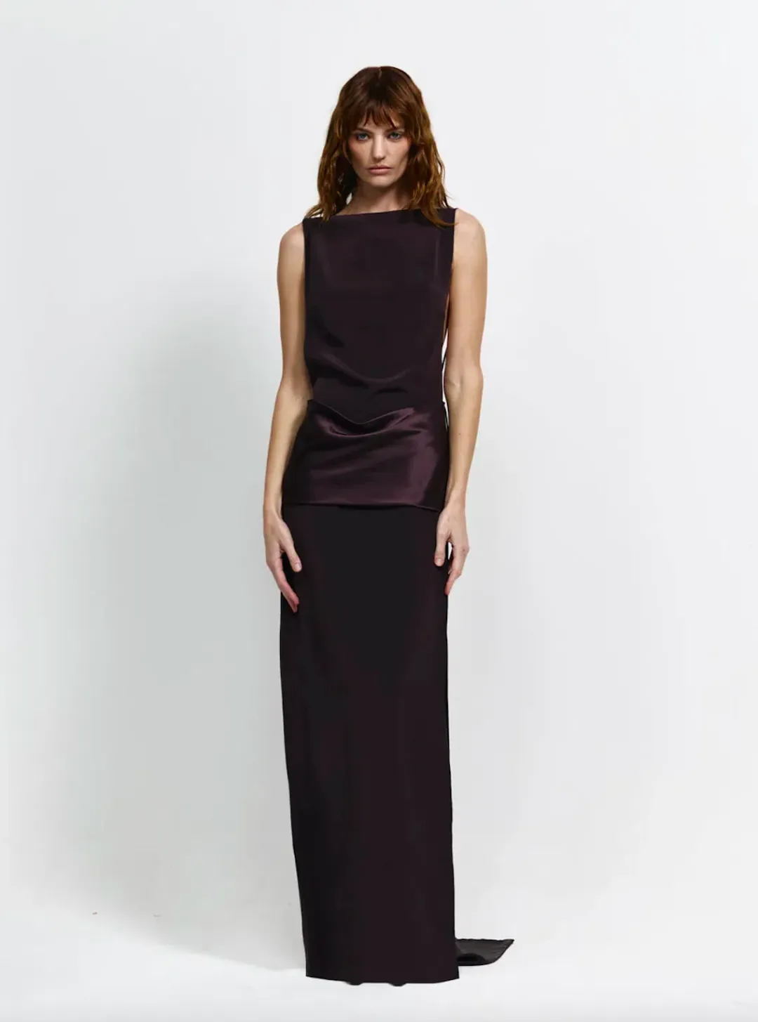 Effie Kats Ricardo Gown Chocolate Size S / AU 8 for rent on The Volte - main image
