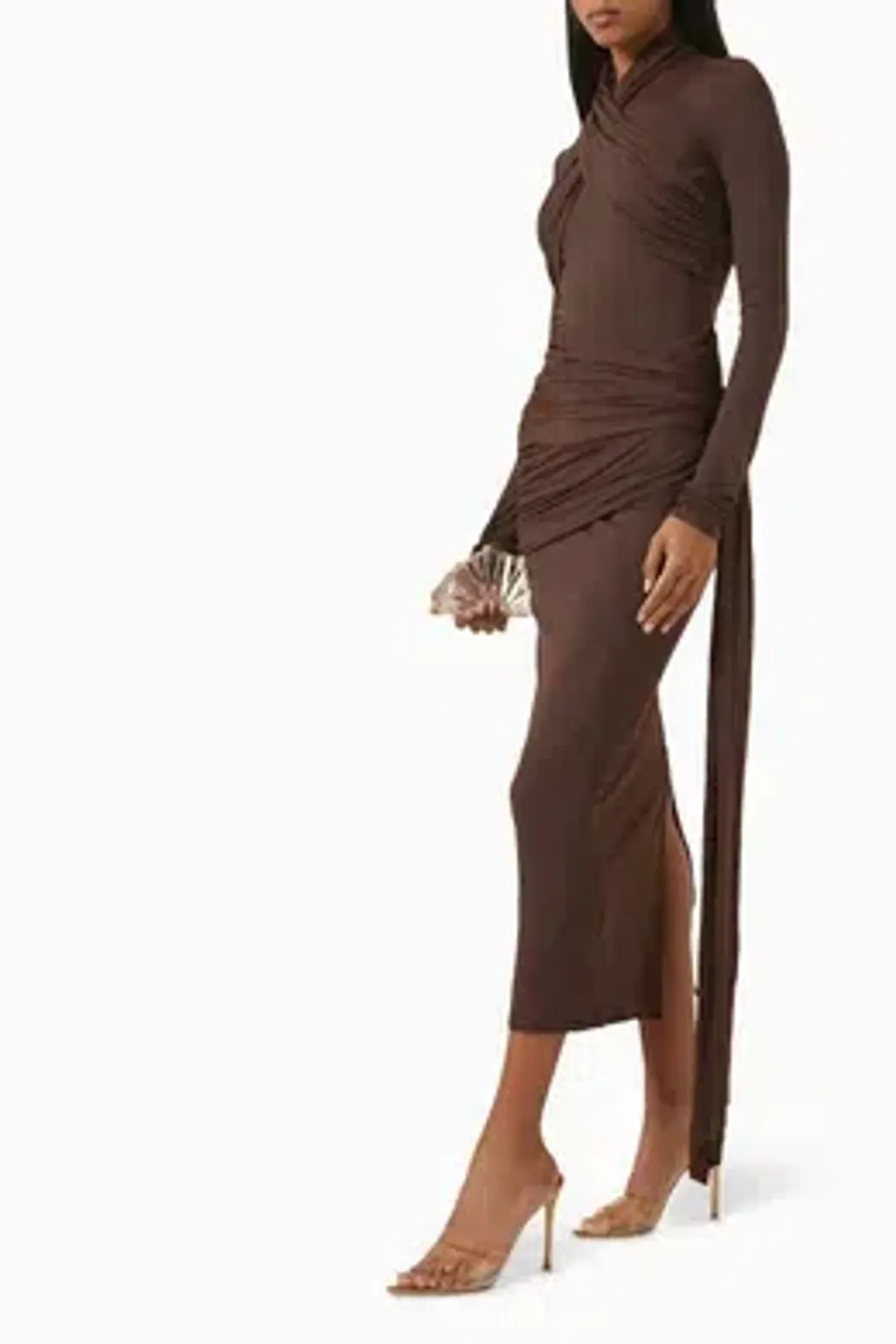 De La Vali Ballad Dress Chocolate Brown Size 8 for rent on The Volte - main image