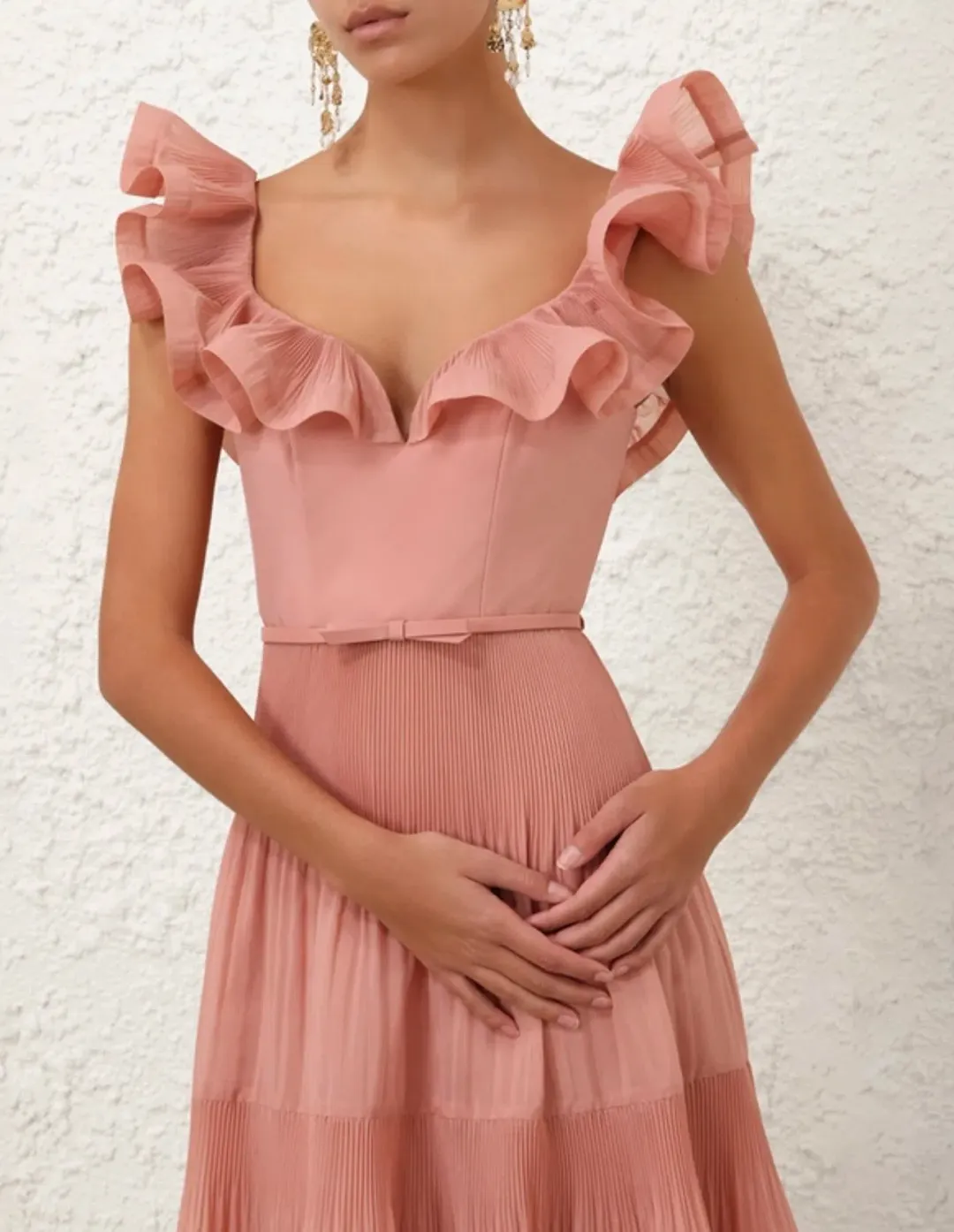 Zimmermann Dress Midi Pink Size 6  for rent on The Volte - main image