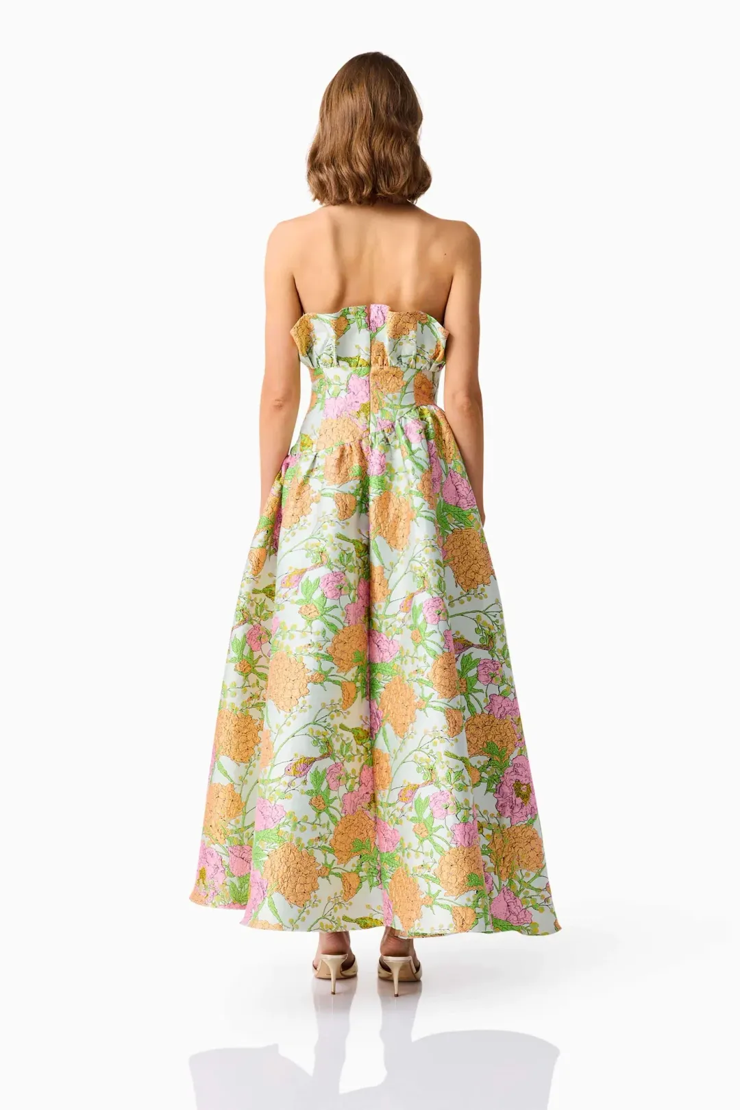 Elliatt Laurel Sleeveless Dress size L / 12 Green Floral for rent on The Volte - main image