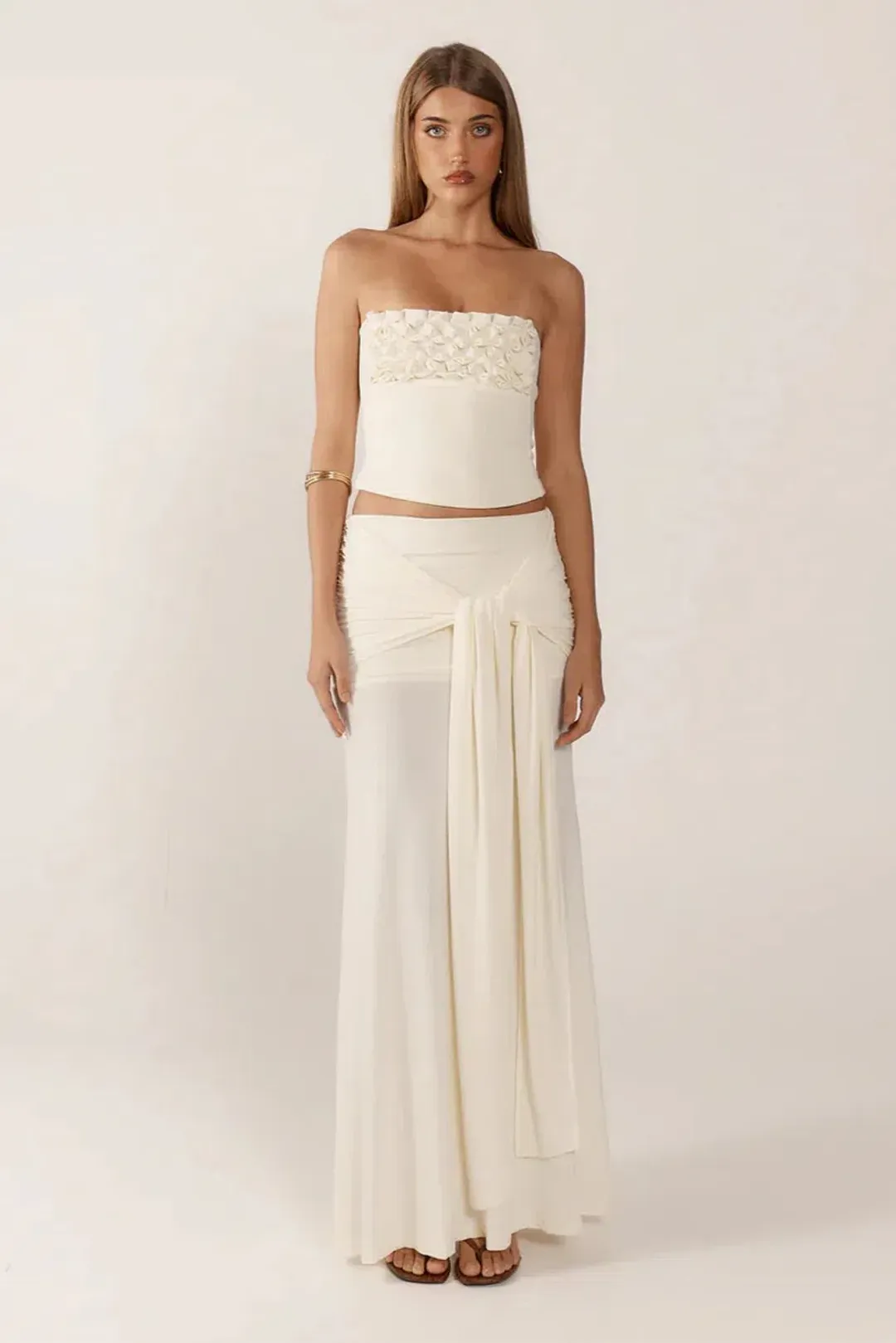 Ance Gria Jude Set Top and Skirt in Ivory Size XS / AU 6 for rent on The Volte - main image