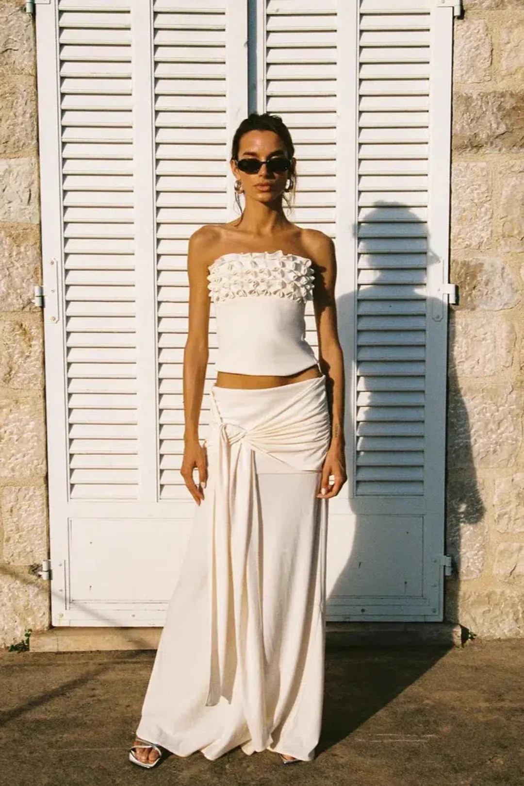 Ance Gria Jude Set Top and Skirt in Ivory Size XS / AU 6 for rent on The Volte - main image