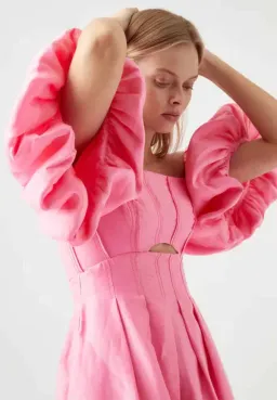 AJE - Eugenie Off Shoulder Midi Dress - Pink for rent on The Volte - image 2