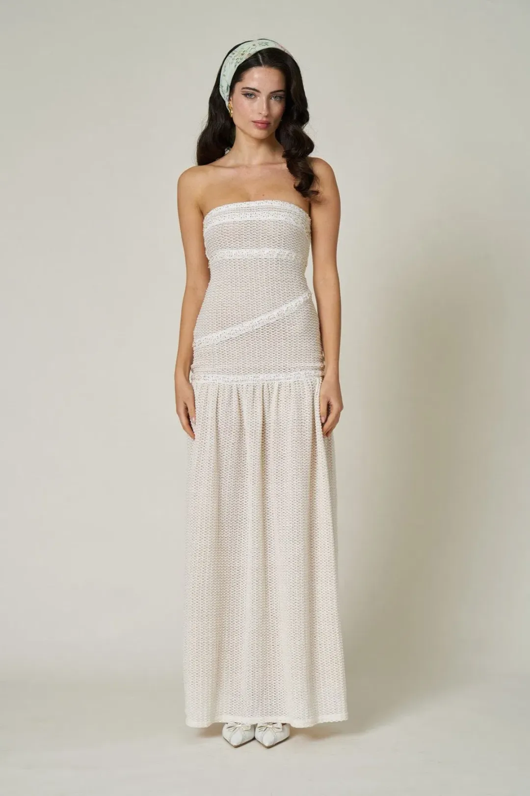 FAIT PAR POUCH COLETTE DRESS - IVORY - SMALL  for rent on The Volte - main image