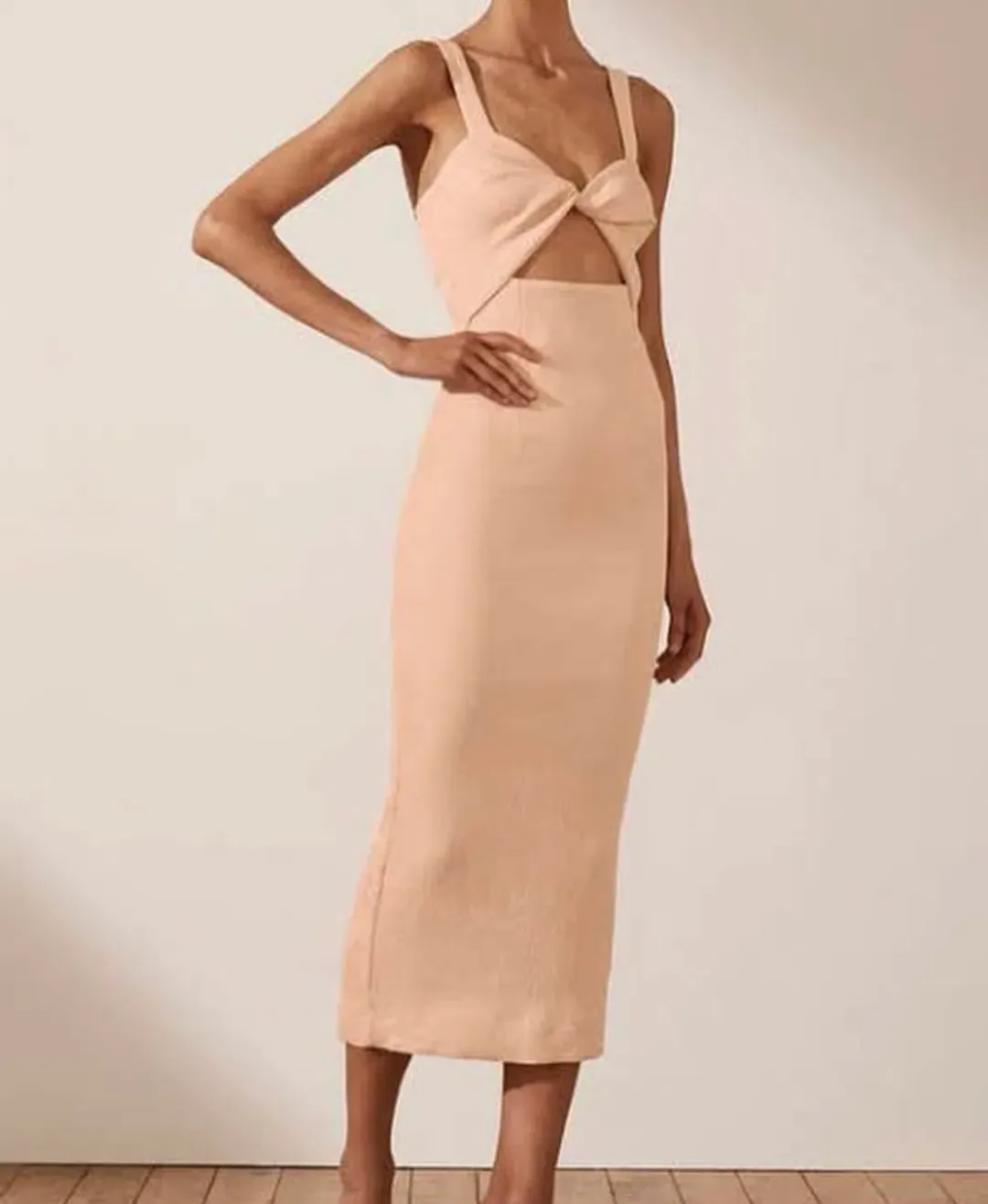 Shona Joy Simone Fitted Dress - Orange Size 8 for rent on The Volte - main image