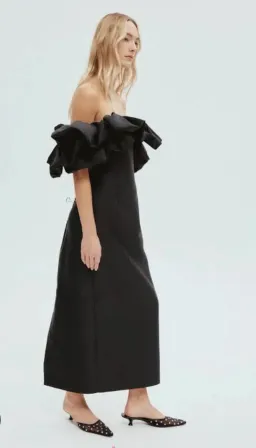 Alemais Suzi Off Shoulder Midi Dress Black Size 6 for rent on The Volte - image 5