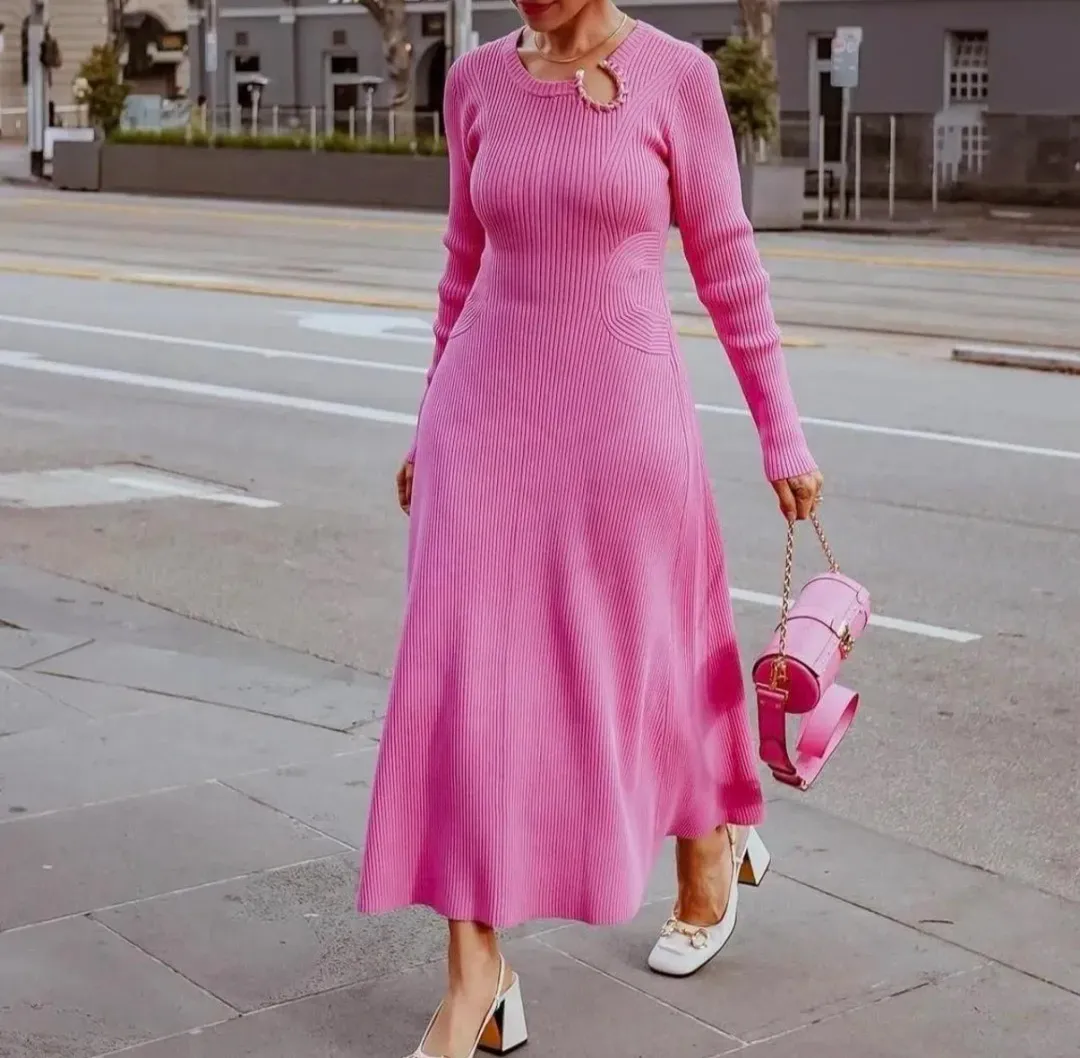 Aje Crescent Knit Midi Dress for rent on The Volte - main image