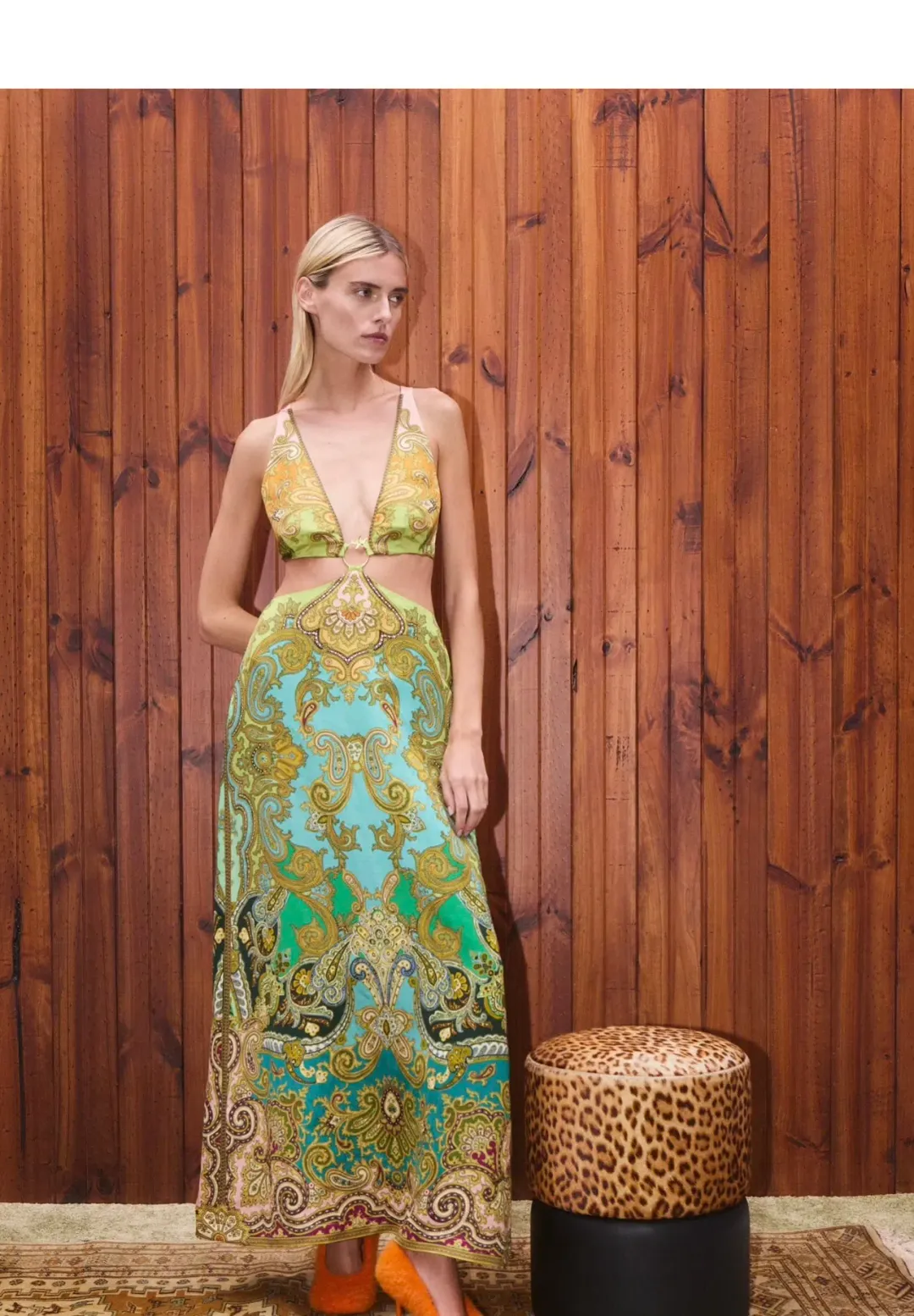 Alemais Clemenza Cut Out Midi Dress size 8 for rent on The Volte - main image