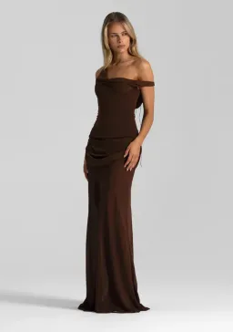 Natalie Rolt Cadence Gown in Espresso Brown Size 12 for rent on The Volte - image 2