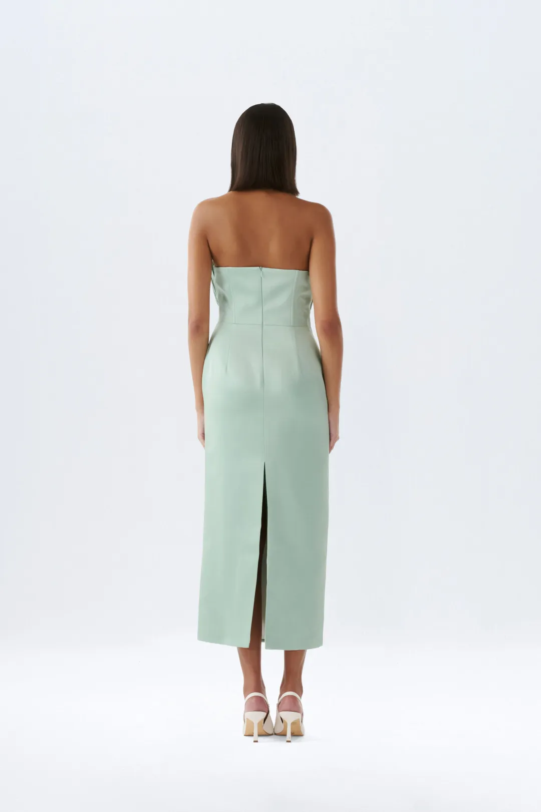 Justin Tong Rory Pleated Gown Size 10 for rent on The Volte - main image