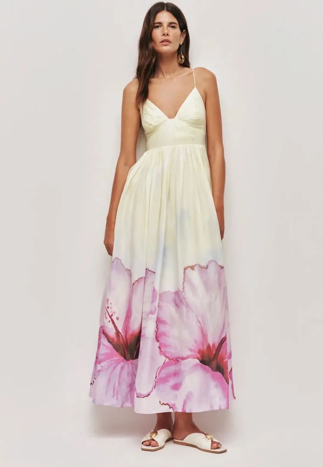 Aje Vacation Maxi Dress Hibiscus print size 8 for rent on The Volte - main image