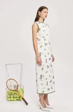 Alemais Play Embroidered Midi Dress 100% linen,  Size 14 for rent on The Volte - image 2