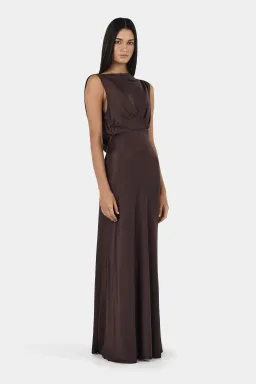 Hansen And Gretel Clara Bias Dress Cognac Size 16 for rent on The Volte - image 5