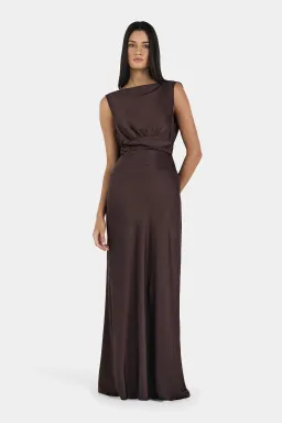 Hansen And Gretel Clara Bias Dress Cognac Size 16 for rent on The Volte - image 3