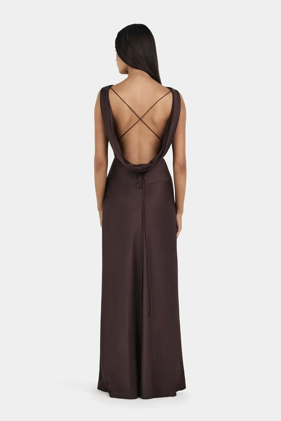 Hansen And Gretel Clara Bias Dress Cognac Size 16 for rent on The Volte - main image