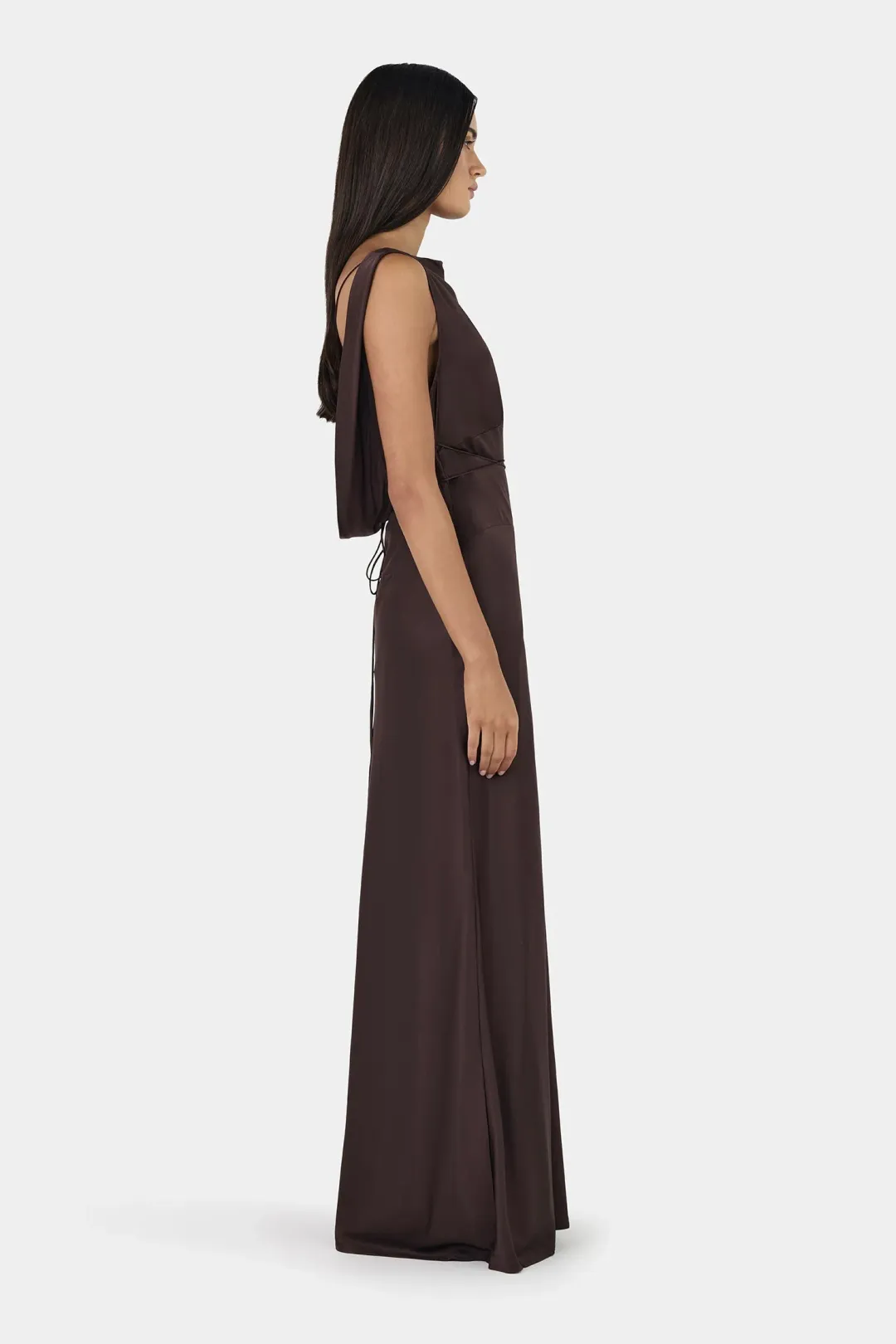 Hansen And Gretel Clara Bias Dress Cognac Size 16 for rent on The Volte - main image