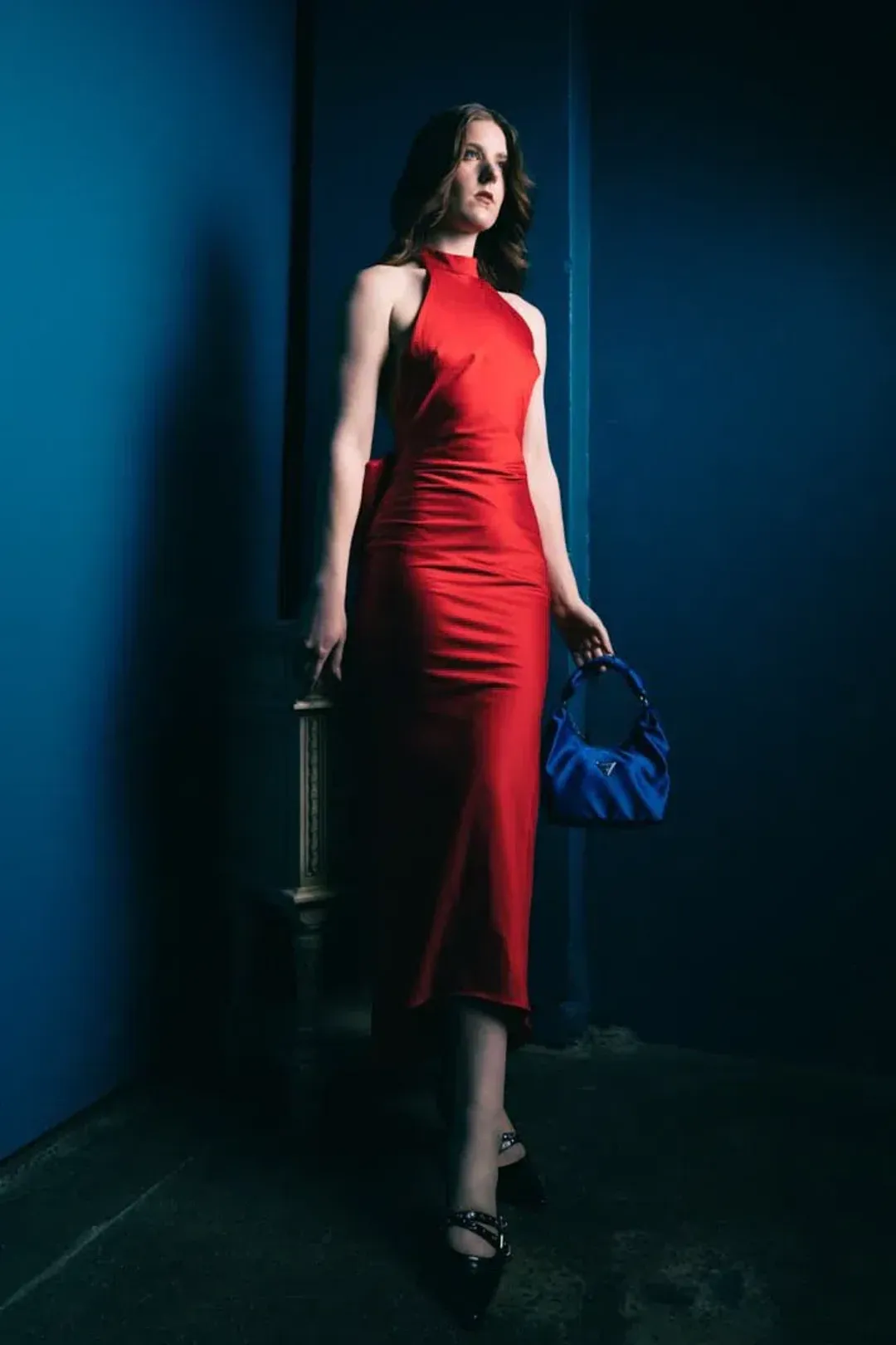 HOUSE OF CB Ilaria Red Bow Halter Dress Size XS for rent on The Volte - main image