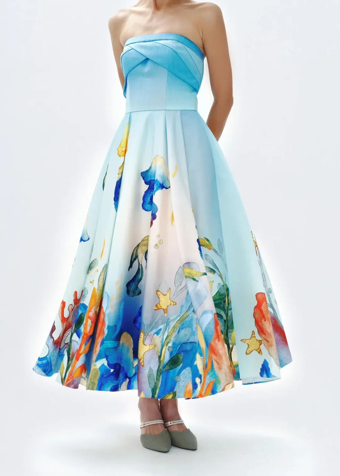 Justin Tong AQUARELLE MIDI DRESS for rent on The Volte - main image