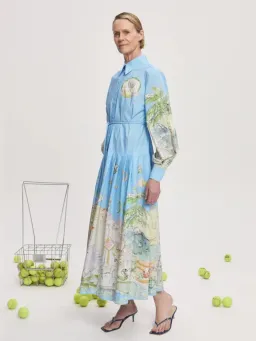Alemais Anouk Shirtdress Size 14 Printed Cotton Long Sleeve Belted Midi for rent on The Volte - image 6