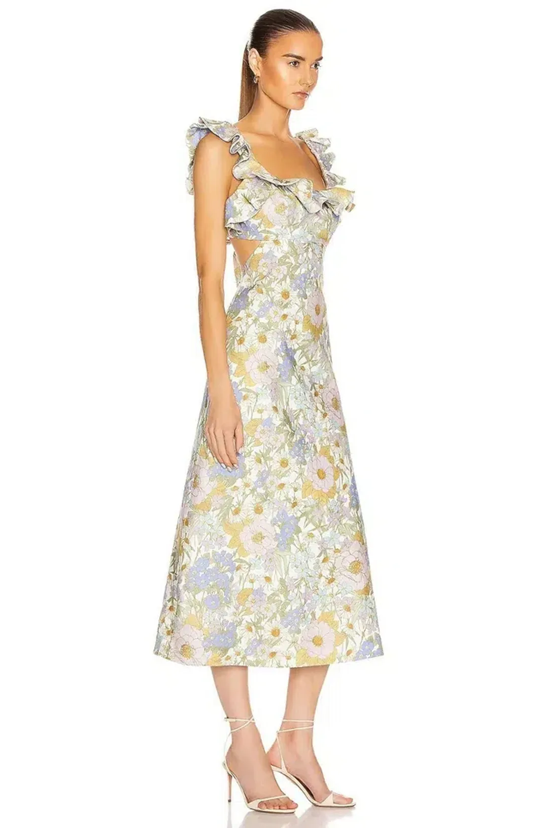 Zimmermann Super Eight Frilled Midi Dress Floral Size 2 / AU 12 for rent on The Volte - main image