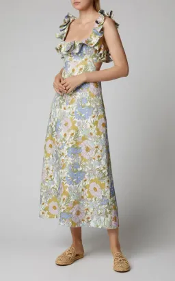 Zimmermann Super Eight Frilled Midi Dress Floral Size 2 / AU 12 for rent on The Volte - image 4