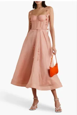 Zimmermann Wonderland Corset Midi in Dusty Pink Size 1 for rent on The Volte - image 1