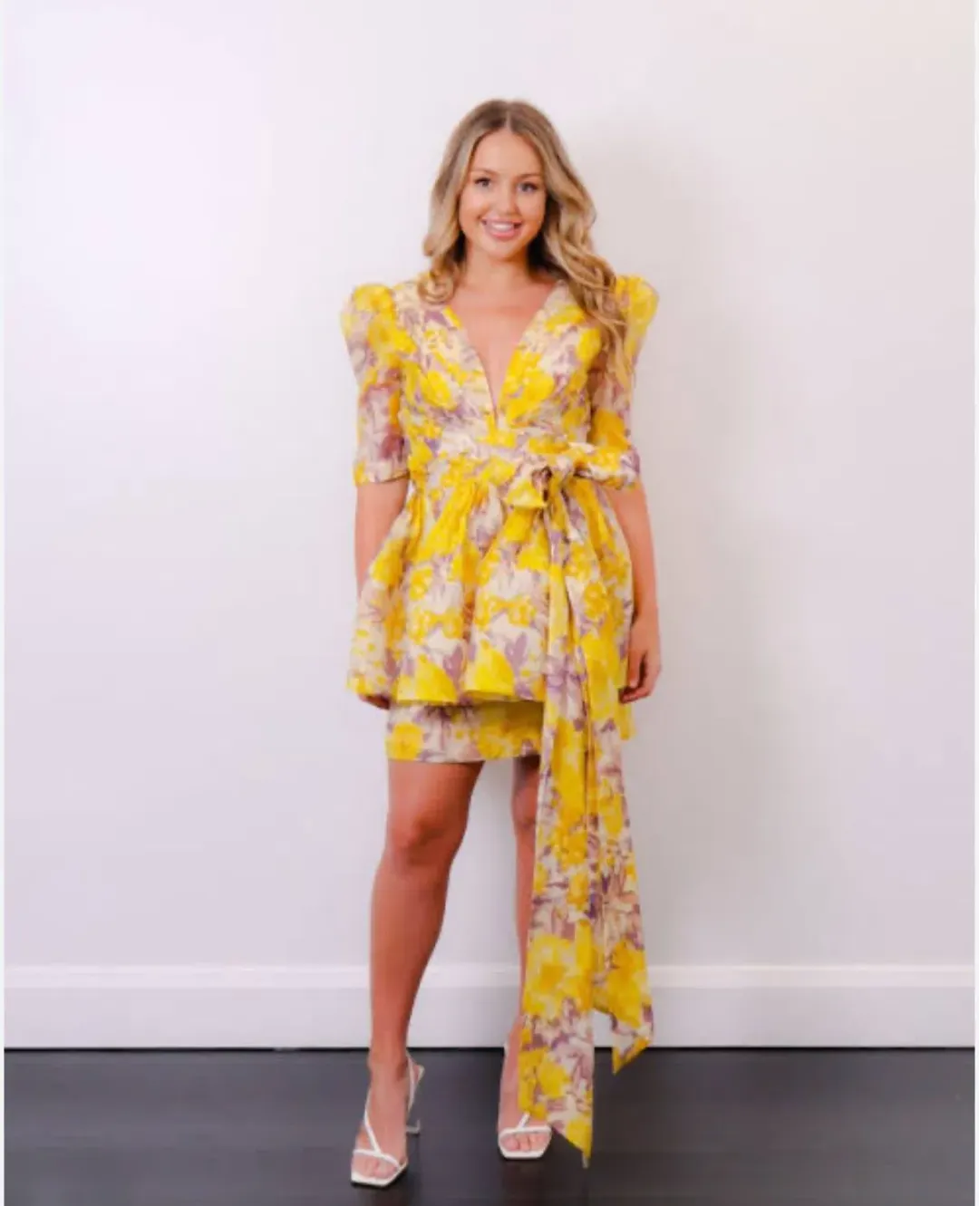 Zimmermann High Tide Peplum Mini Dress Size 0 (AU 6–8) for rent on The Volte - main image