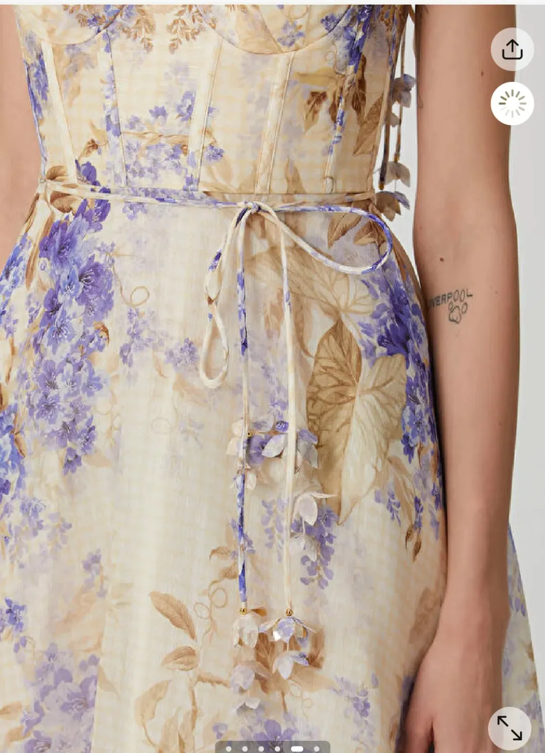 Zimmermann Dawning Corset Picnic Midi Size 0 for rent on The Volte - main image